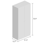 Armoire-penderie à 2 portes, armoire de chambre autoportante avec tringle