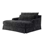 Cadeira sofá-cama de chenille extra profunda Polibi