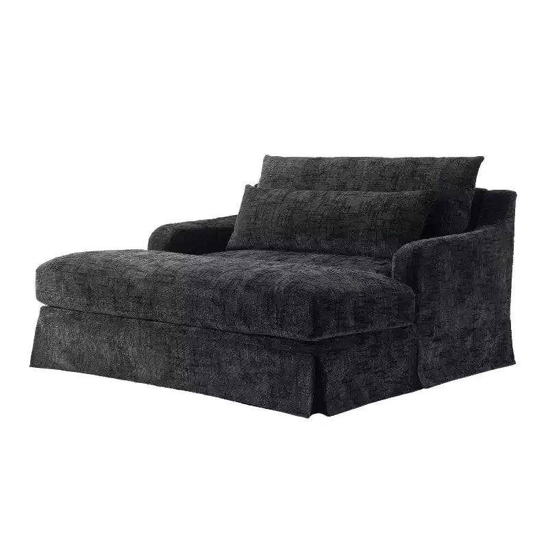 Cadeira sofá-cama de chenille extra profunda Polibi
