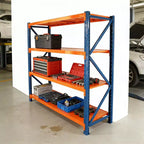 Scaffali resistenti per garage VIYET, scaffalatura metallica regolabile a 4 ripiani con portata di 4400 libbre, blu e arancione, per uso industriale e stoccaggio commerciale, attrezzi e palestra