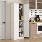 Dispensa da cucina indipendente HOMCOM 67, mobile contenitore a 4 ante con ripiani e ante regolabili