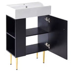 21.6 white Bathroom vanity, Combo Cabinet, Bathroom Storage Cabinet, Single Ceramic Sink, Left side storage