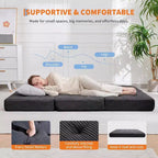 Canapé-lit convertible 39x75 à matelas en mousse à mémoire de forme pliable en trois, matelas capitonné 6