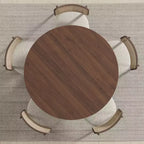 Tavolo da pranzo rotondo PexFix 45 x45 in legno massello con finitura noce e gambe ad arco eleganti per sale da pranzo e cucine moderne