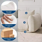 Divano modulare a due posti in tessuto chenille, divano nuvola a 2 posti con schiuma altamente elastica, divano senza struttura per piccoli spazi