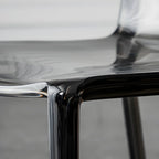 Amber Acrylic Armless Low Back Dining Chair