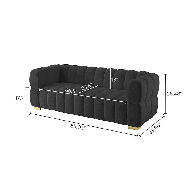 Canapé moderne en tissu gaufré, confortable pour les moments de détente