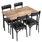 Set da pranzo rettangolare per 4 persone con sedie imbottite