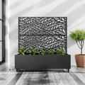 Fioriera MAYEERTY con grigliato, in ferro nero con persiane, stile classico Helen Street 01 combinato, set da 3 pezzi 72x47x16 pollici