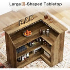 Mobile bar angolare a L con portabicchieri per il pub di casa