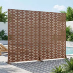 Séparateur de pièce MAYEERTY Brick 01 marron en acier galvanisé, 72x47x16, paravent d’intimité antirouille double face en 6 pièces