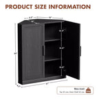 Meuble d’angle Dovelina avec étagères réglables, buffet, meuble à vin et meuble de cuisine et de salle à manger avec portes en bois - 31 po H x 31 po L, 36 po H x 31 po L