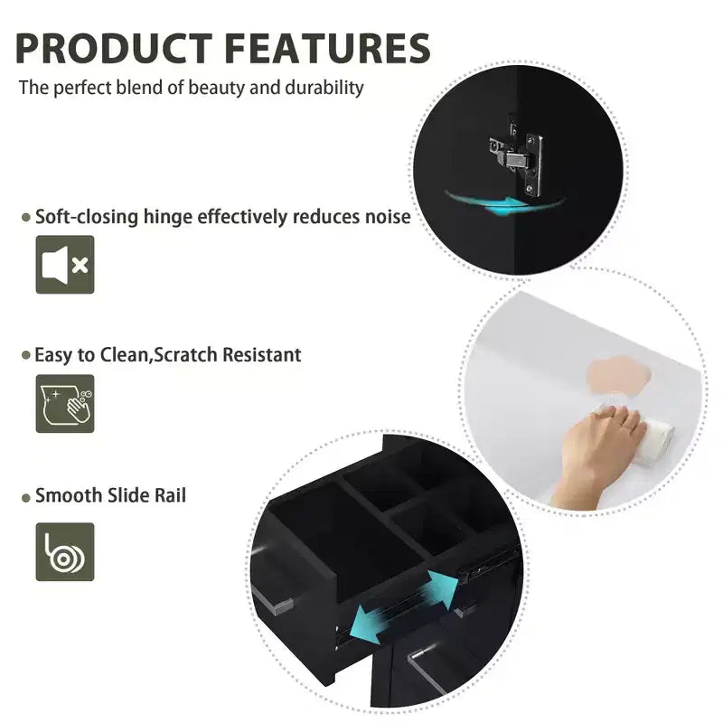 Meuble-lavabo de salle de bains simple de 30 pouces avec meuble et 3 tiroirs ??Noir / Bleu / Vert / Indigo / Blanc