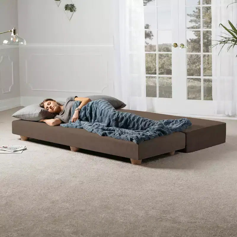 Lit de repos/lit d’appoint escamotable grand format – microvelours