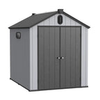 Abri de rangement extérieur en plastique et résine tout temps avec plancher, remise à outils Spire, 6 pi x 4 pi/6 pi x 8 pi/8 pi x 6 pi/8 pi x 10 pi