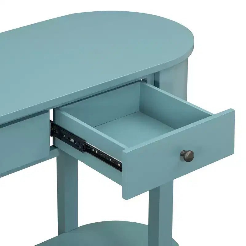 Table console rustique Whisen, table d’entrée et table d’appoint avec façade de tiroir cannelée
