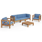 Salon de jardin 6 pièces en bois d’acacia Brava de Christopher Knight Home
