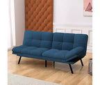 Canapé futon convertible en lit avec dossier réglable et accoudoirs amovibles