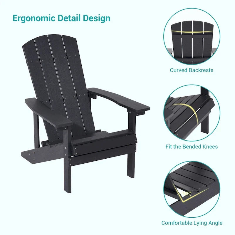 Ensemble de 4 fauteuils Adirondack d’extérieur Bonosuki en bois résistant aux intempéries