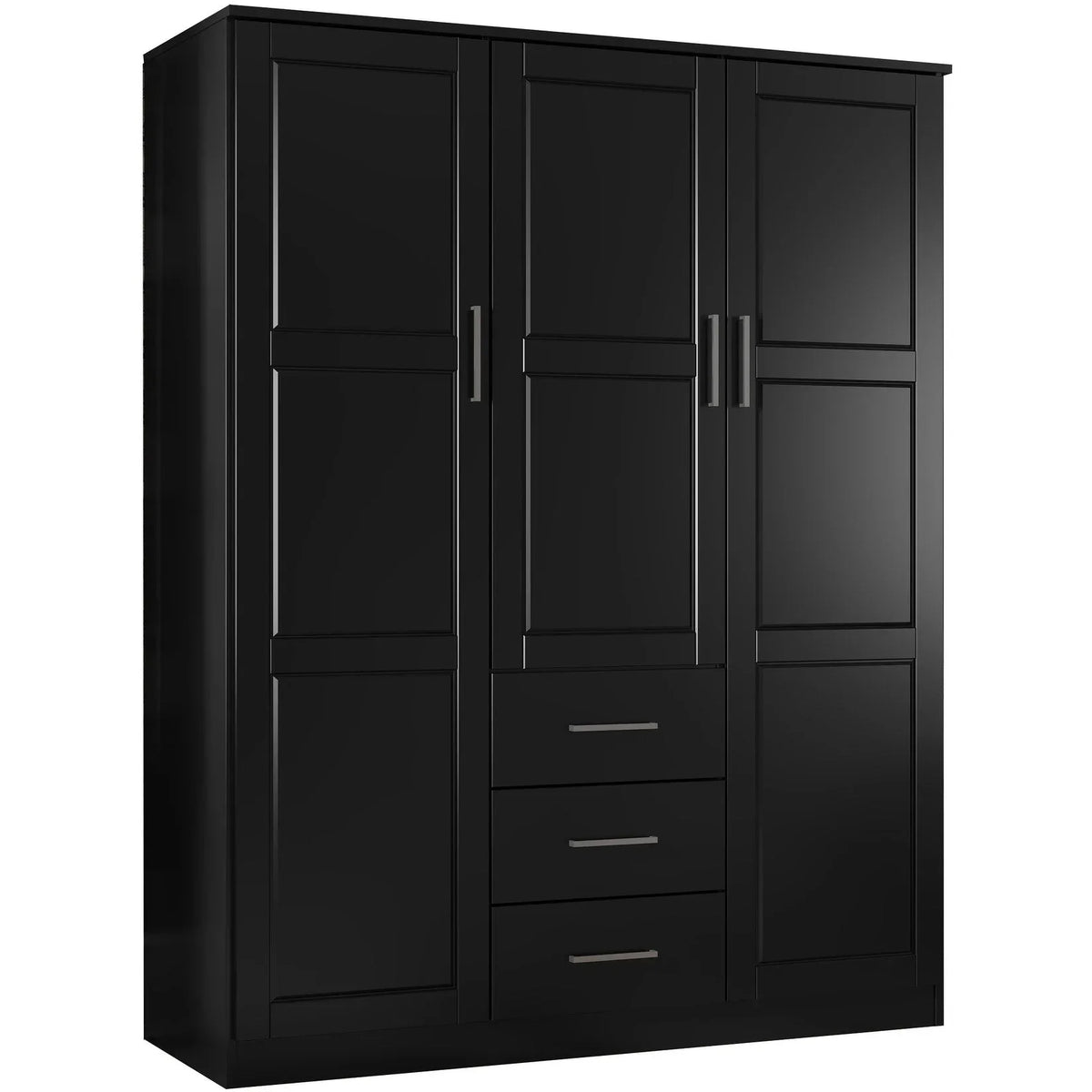 Armadio guardaroba a 3 ante Cosmo Palace Imports in legno massello al 100%, con ante in legno massello o a specchio