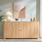 Credenza da cucina con 4 ante e ripiani, grande credenza moderna, mobile contenitore da 66 pollici per angolo caffè