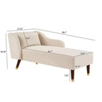 Chaise longue moderna in velluto, con bracciolo imbottito e bracciolo curvo, divano letto per camera da letto, ufficio o soggiorno