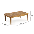 Ensemble de salon extérieur Willowbrook en bois d’acacia pour 4 personnes, par Christopher Knight Home