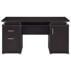 Scrivania in legno TUYOHW 55, scrivania per computer da ufficio con 2 cassetti, 1 armadietto, 1 ripiano aperto e 1 anta, scrivania da lavoro per ufficio domestico, studio e piccoli spazi