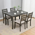 Set di 4 sedie da pranzo in legno con schienale a doghe