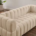 Canapé moderne en tissu gaufré, confortable pour les moments de détente