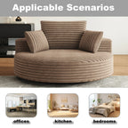 Fauteuil pivotant individuel en mousse et chenille côtelée