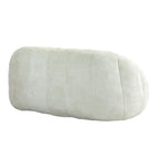 Fauteuil lounge blanc de 63,78 po, revêtu de chenille avec mousse haute densité