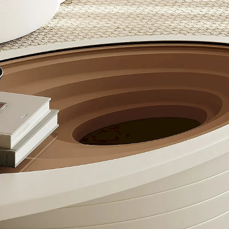 Tavolino da salotto ovale moderno e minimalista di lusso leggero con piano in vetro e base grigia, 51 pollici - L 51.18'W 25.59'H 14.37'