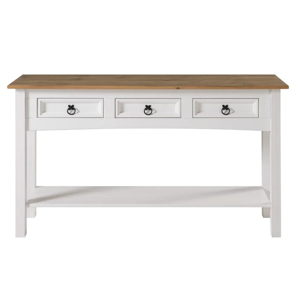 Wood Hall Table Console 3 Drawers Corona | Furniture Dash - N/A