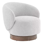 Fauteuil tonneau pivotant rembourré d’appoint Spruce&Spring avec base en bois