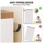 Armadio guardaroba in legno alto 43,3" con 4 cassetti e barra appendiabiti, mobile contenitore multifunzionale per abiti da camera da letto