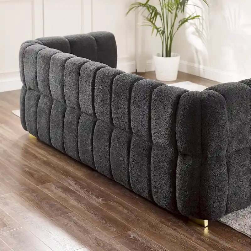Canapé moderne en tissu gaufré, confortable pour les moments de détente