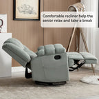 Poltrona reclinabile manuale oversize verde con girevole, oscillazione e rivestimento in tessuto
