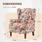 Fauteuil d’appoint moderne Erommy, fauteuil à dossier haut, canapé une place en tissu rembourré avec boutons et pieds en bois pour le salon