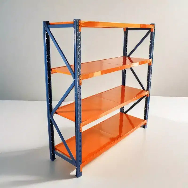Scaffali resistenti per garage VIYET, scaffalatura metallica regolabile a 4 ripiani con portata di 4400 libbre, blu e arancione, per uso industriale e stoccaggio commerciale, attrezzi e palestra