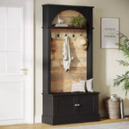 Lantine 70,86 Meuble d’entrée avec banc, rangement 4-en-1 pour l’entrée : porte-manteau, étagère à chaussures et banc de vestiaire pour couloir
