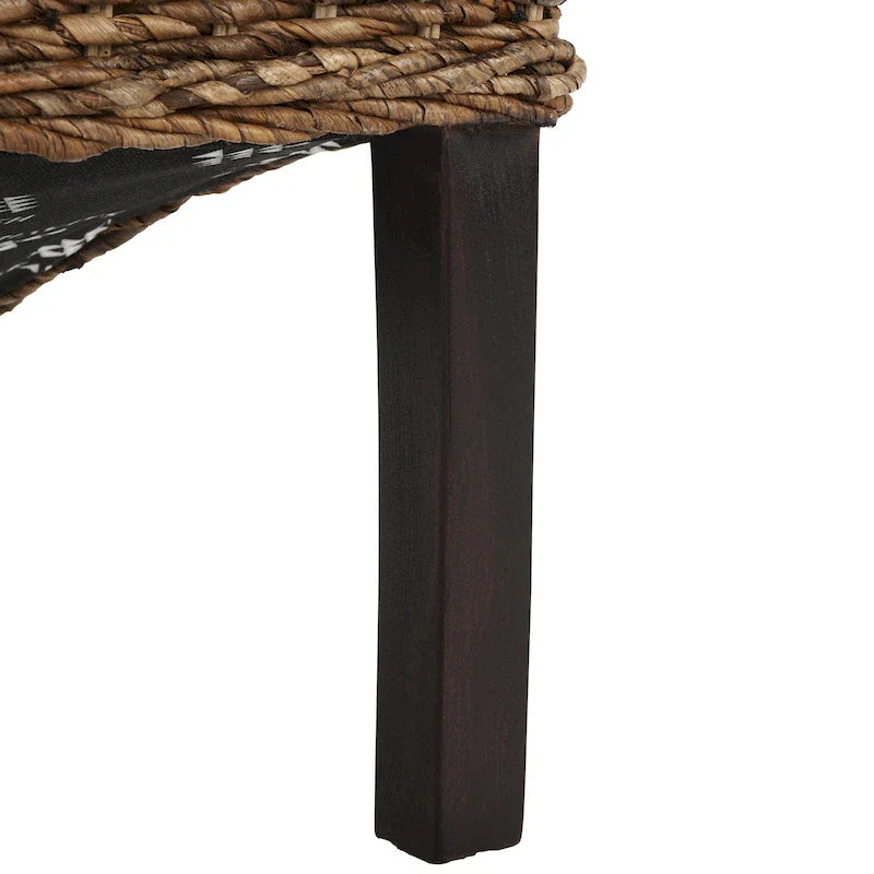 Ensemble de 2 chaises de salle à manger en osier naturel, 19 l x 22 p x 41 h, style bohème côtier
