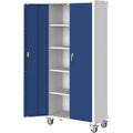 Armoire de rangement en acier de 71 pouces avec portes verrouillables et 4 étagères réglables, meuble métallique robuste pour abri d’auto/bureau/garde-manger, conception antirouille