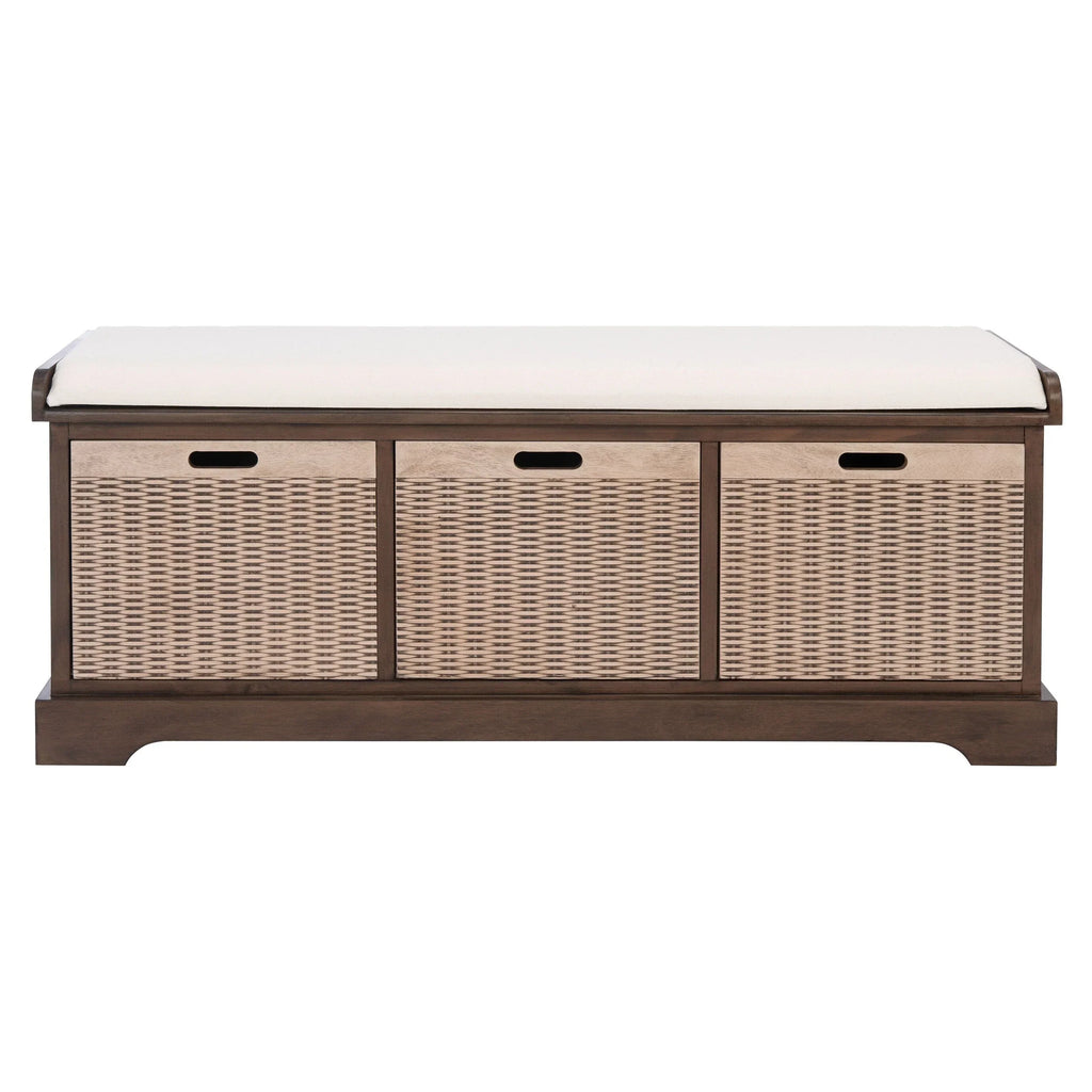 Panca contenitore SAFAVIEH Fiorello con 3 cassetti e cuscino - 47.3 W x 15 L x 19 H - 47Wx15Dx19H