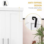 Modern Kitchen Pantry Freestanding Cabinet Cupboard with Doors and Drawer, Adjustable Shelving