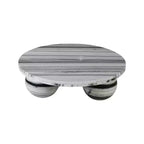 Table basse ronde en marbre avec pieds sphériques, multicolore, 4 places ??