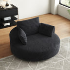 Fauteuil pivotant individuel en mousse et chenille côtelée