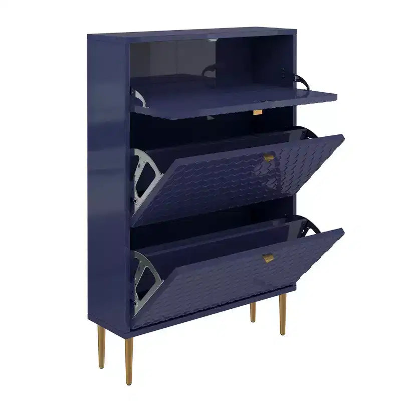 Meuble de rangement à chaussures CLIHOME pour entrée, 24 paires, avec tiroirs basculants, étagère et placard