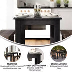 Mesa de jantar retangular Flash Furniture, 46 x 30, em pinho maciço