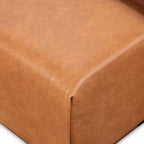 Pouf Jarmo Poly & Bark con tavolino regolabile in noce, vera pelle italiana pieno fiore
